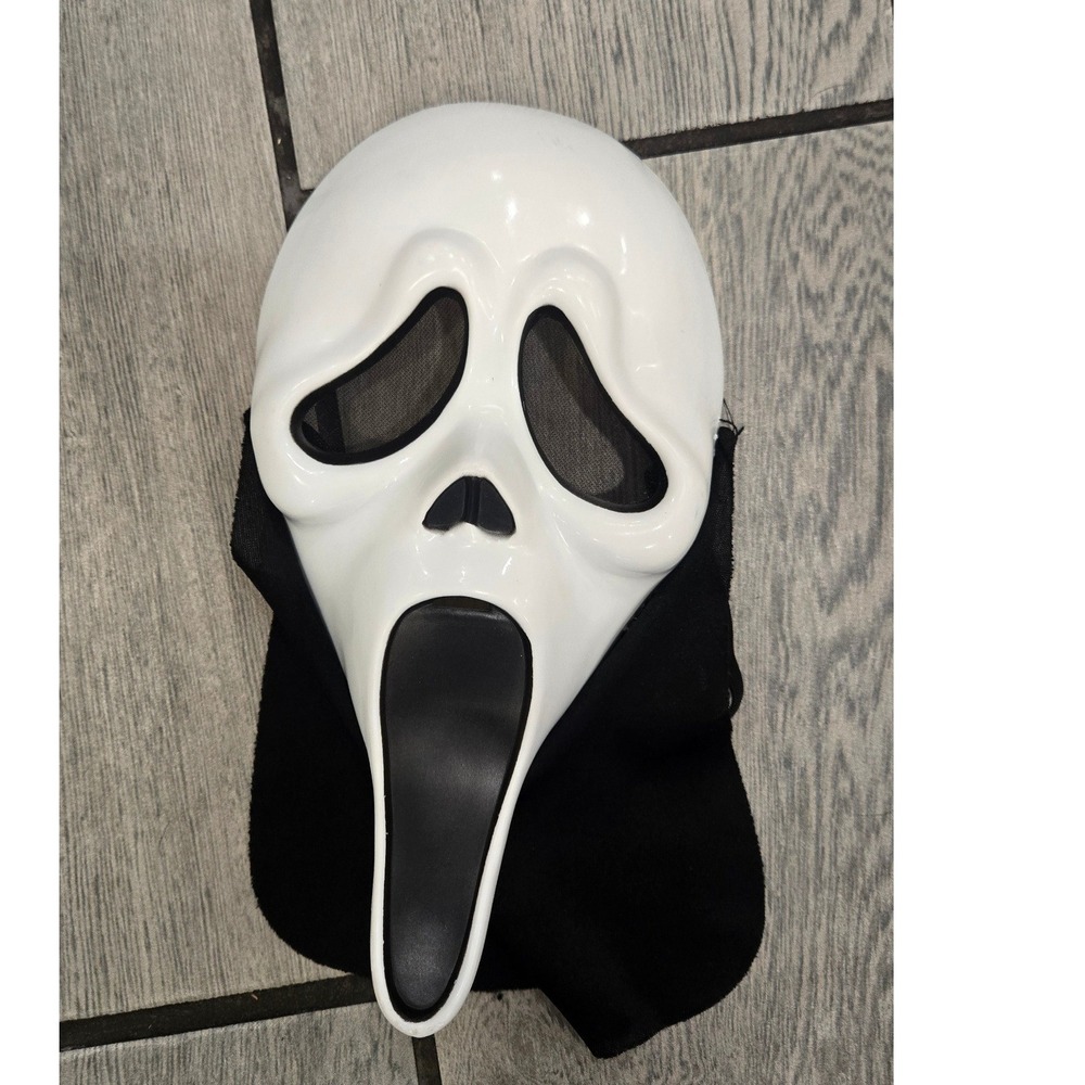 Ghost Face Scream Halloween Costume Mask White Black Plastic Horror Movie Mask